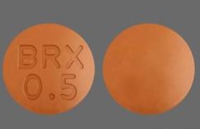 BRX 0.5 Pill Orange Round 6mm - Pill Identifier